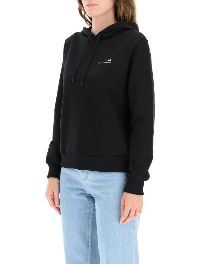 Women's Item Logo Print Hoodie Black - A.P.C. - BALAAN 4