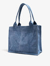 Embroidered Logo Canvas Large Tote Bag Blue - GANNI - BALAAN 5