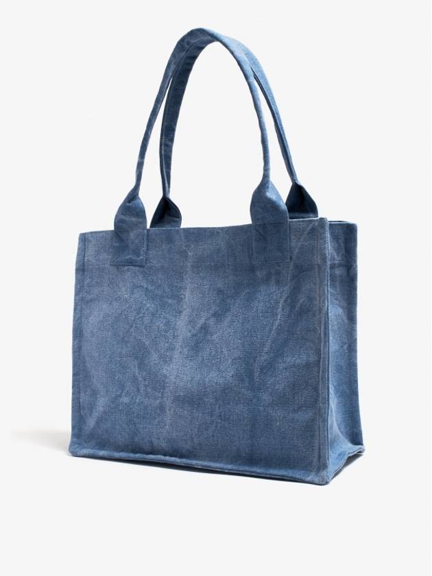 Embroidered Logo Canvas Large Tote Bag Blue - GANNI - BALAAN 5