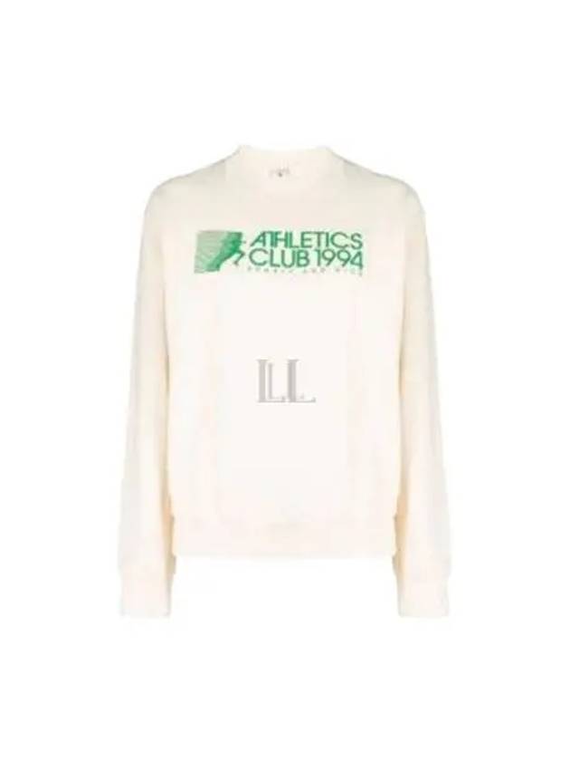 Logo Print Crew Neck Cotton Long Sleeve T-shirt Cream - SPORTY & RICH - BALAAN 2