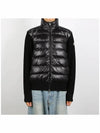 Logo Patch Padded Wool Cardigan Black - MONCLER - BALAAN 3