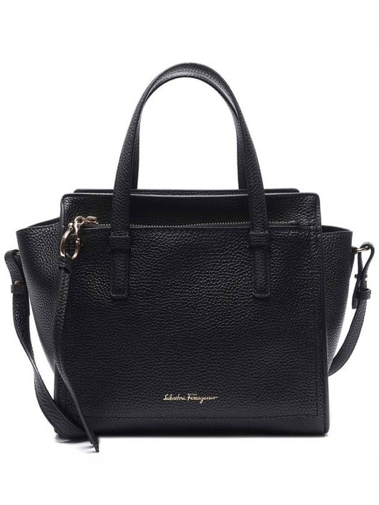 Amy Double Small Tote Bag Black - SALVATORE FERRAGAMO - BALAAN 2