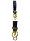 Saffiano Small Logo Charm Key Holder Black - PRADA - BALAAN 5