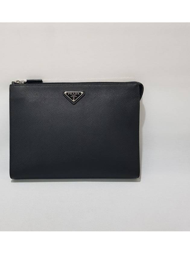 Men s Saffiano triangle logo clutch bag 2VF030 - PRADA - BALAAN 1