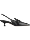 Coin Leather Slingback Heel Black - MIU MIU - BALAAN 1