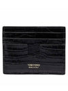 Logo Crocodile Card Wallet Black - TOM FORD - BALAAN 2