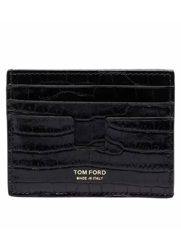 Logo Crocodile Card Wallet Black - TOM FORD - BALAAN 2