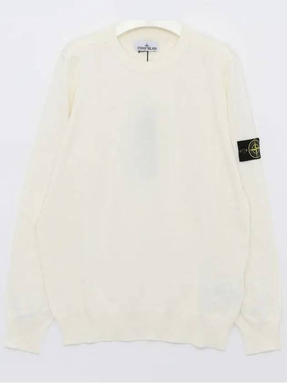 Crewneck Soft Cotton Knit Top White - STONE ISLAND - BALAAN 2