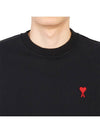 Small Heart Logo Sweatshirt Black - AMI - BALAAN 6