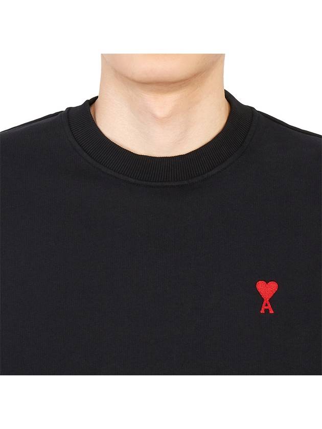 Small Heart Logo Sweatshirt Black - AMI - BALAAN 6