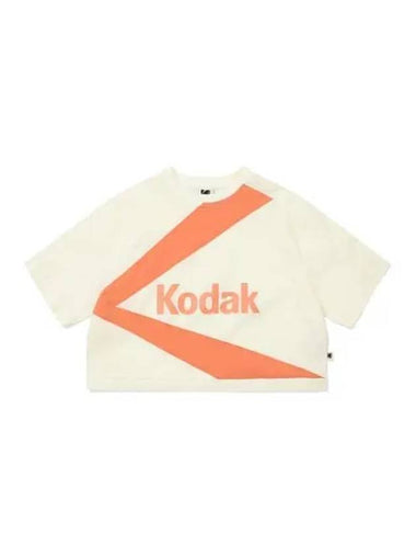 KODAK Apparel K Stan Neck Woven Short Sleeve Sweatshirt Women IVORY - KODO - BALAAN 1