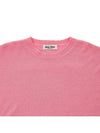Intarsia Logo Wool Knit Top Pink - MIU MIU - BALAAN.