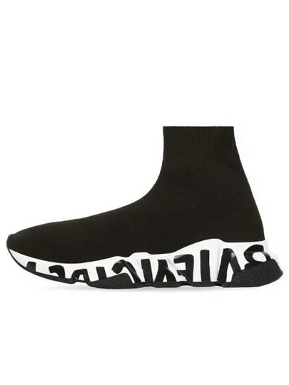 Speedrunner Graffiti Logo Sole High Top Sneakers Black - BALENCIAGA - BALAAN 2