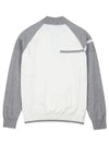 Men s Naglan color matching sleeve point half zip up knit 2302GXKR IVORY - BLACK&WHITE - BALAAN 2