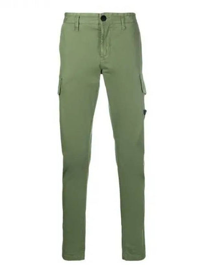 Stretch Broken Twill Garment Dyed Old Effect Cargo Pants Green - STONE ISLAND - BALAAN 2