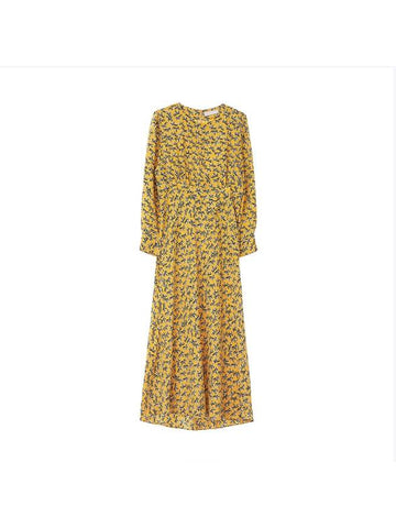 Women's Silk Sandro Long Dress Yellow - RS9SEOUL - BALAAN 1