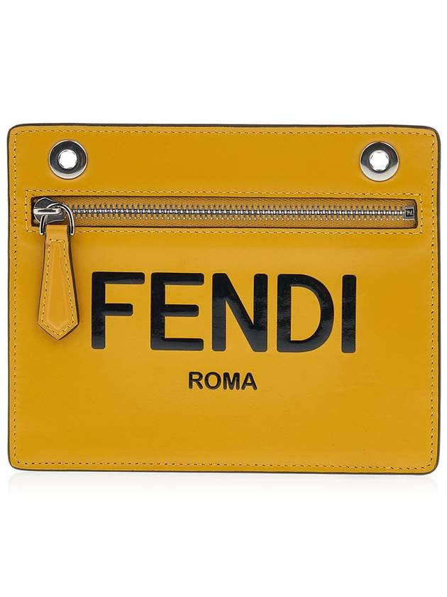 Peekaboo Pocket Clutch Bag Yellow - FENDI - BALAAN 2