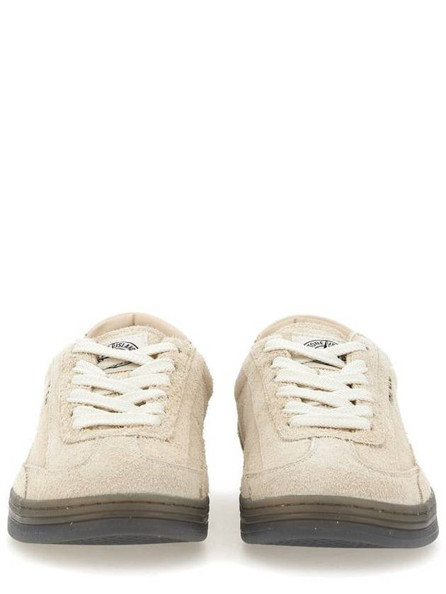 Logo Suede Low Top Sneakers Cream - STONE ISLAND - BALAAN 5