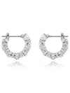 Matrix Triangle Cut Small Hoop Earrings Silver - SWAROVSKI - BALAAN 1