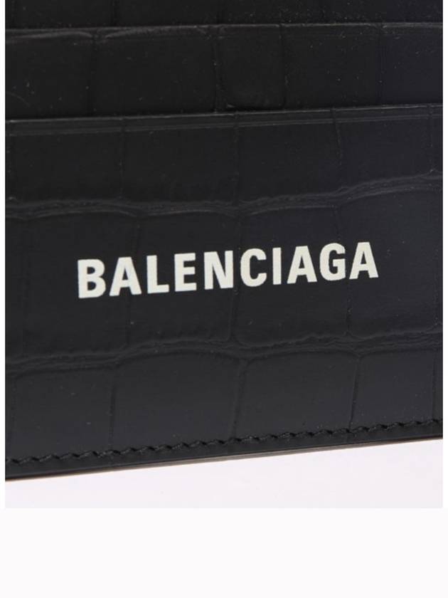 Crocodile Logo Card Wallet Black - BALENCIAGA - BALAAN 4