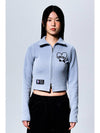 HEART BAND CROP CARDIGAN ASHBLUE - FREAKISH BUILDING - BALAAN 1