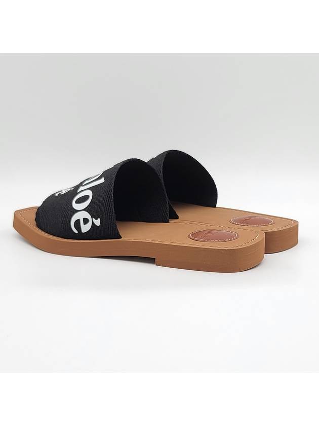 Woody Logo Flat Mule Slippers Black - CHLOE - BALAAN 4