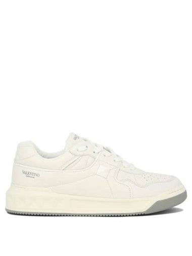 One Stud Nappa Leather Low Top Sneakers White - VALENTINO - BALAAN 1