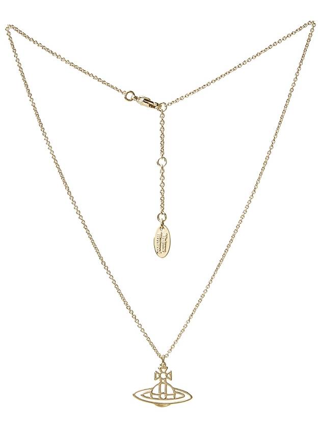 thin line short flat ORB pendant necklace gold - VIVIENNE WESTWOOD - BALAAN.