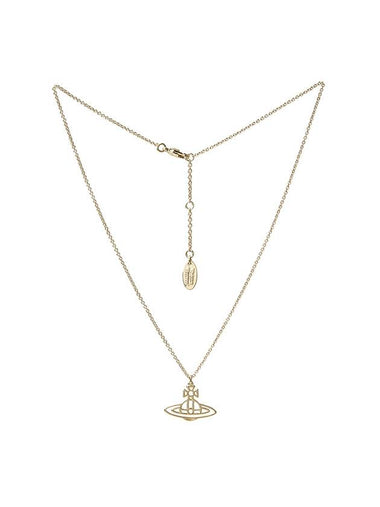 Women's Thin Line Short Flat ORB Pendant Necklace Gold - VIVIENNE WESTWOOD - BALAAN 1