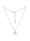 Women's Thin Line Short Flat ORB Pendant Necklace Gold - VIVIENNE WESTWOOD - BALAAN 1