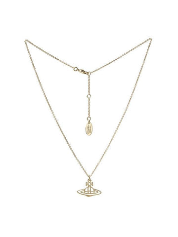 Women's Thin Line Short Flat ORB Pendant Necklace Gold - VIVIENNE WESTWOOD - BALAAN 1