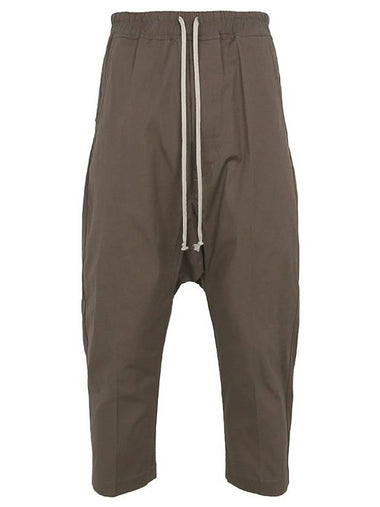 Drawstring Crop Cotton Baggy Pants Dust - RICK OWENS - BALAAN 1