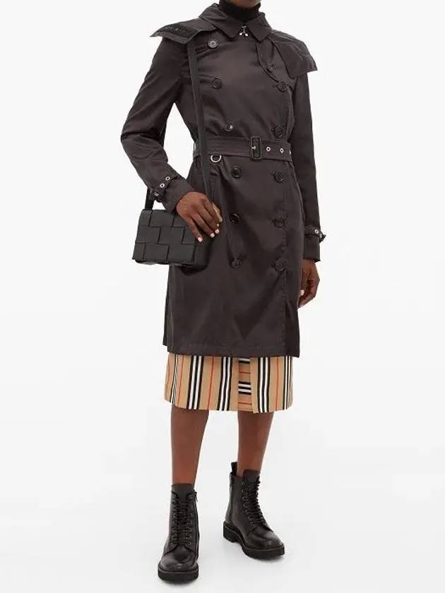 Detachable Hood Teffeta Kensington Trench Coat Black - BURBERRY - BALAAN 11