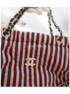 24 CC Logo Coco Beach Striped Large Backpack Black Pink - CHANEL - BALAAN 5