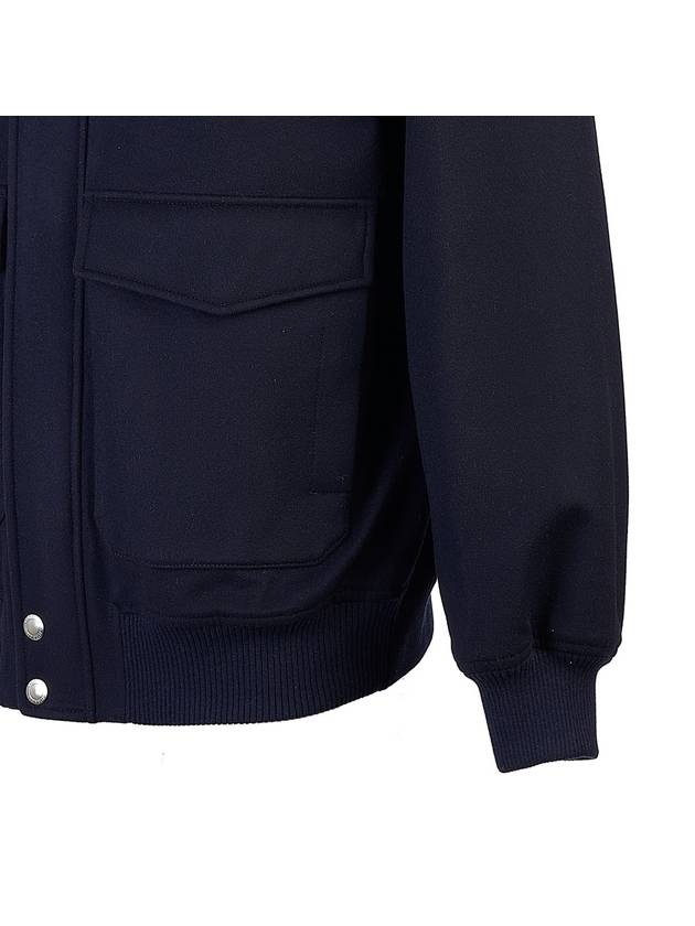 Fur Collar Flap Pocket Jacket Navy - BRUNELLO CUCINELLI - BALAAN 7