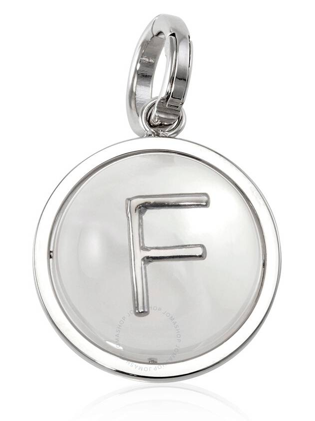 Burberry Marbled Resin F' Alphabet Charm In Palladium/Mother-Of-Pearl - BURBERRY - BALAAN 1