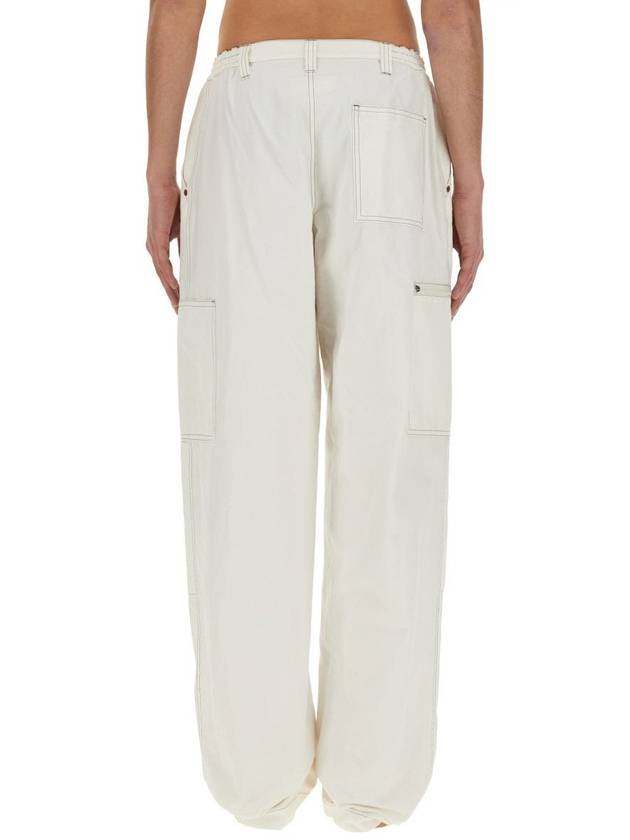 Zipper Detail Loose Straight Jeans Off White - MAISON MARGIELA - BALAAN 4