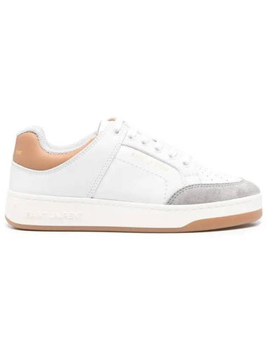 Sl61 Smooth Leather Suede Low Top Sneakers White - SAINT LAURENT - BALAAN 1