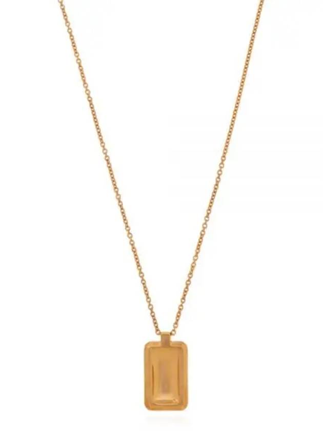 Engraving Logo Pendant Necklace Gold - VERSACE - BALAAN 2