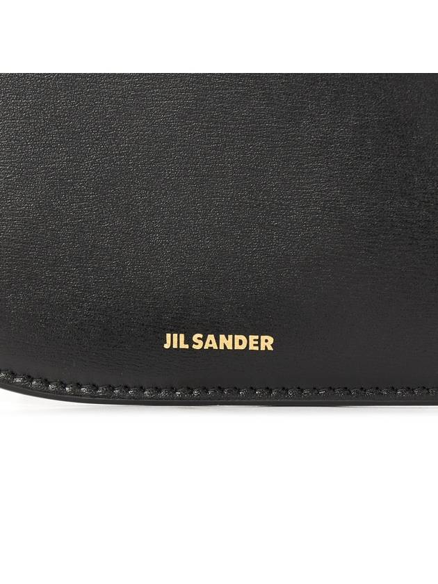 Embossed Logo Heart Stamp Calfskin Pouch Bag Black - JIL SANDER - BALAAN 7