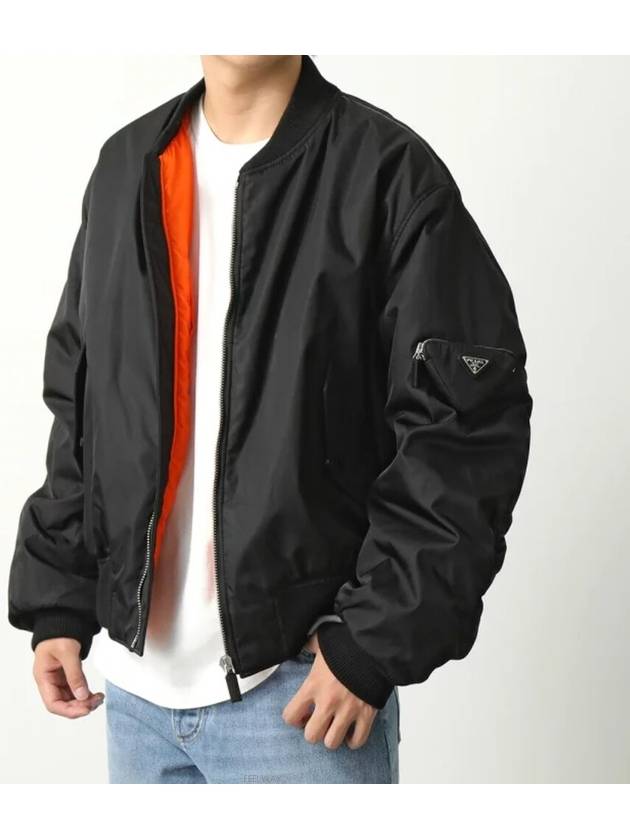 Re-Nylon Bomber Jacket Black - PRADA - BALAAN 3