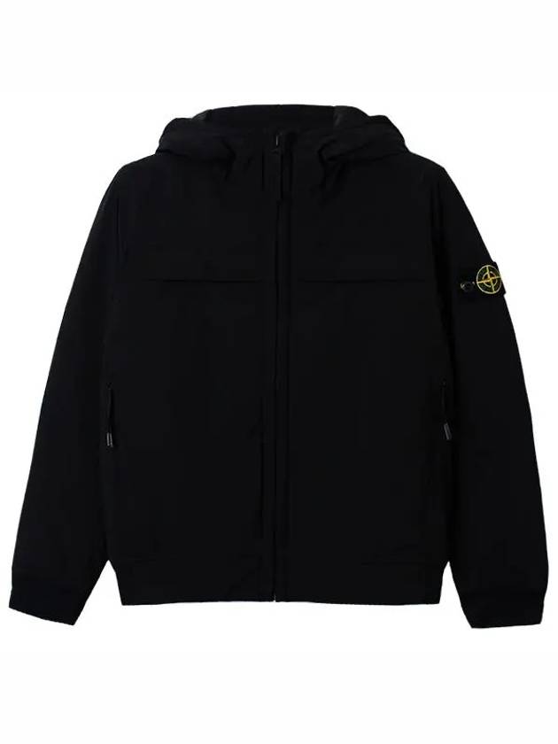 Stone Kids Waffen Hooded Zip Up Jacket Black 731640531 V0029 - STONE ISLAND - BALAAN 2