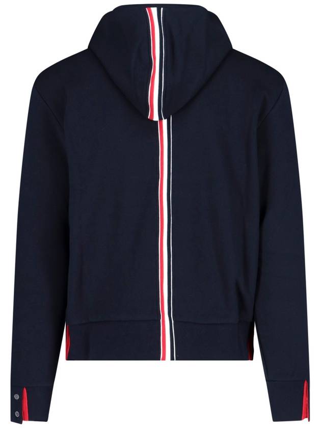 Men's Center Back Stripe Logo Patch Hoodie Navy - THOM BROWNE - BALAAN 4