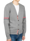 Milano Stitch Sprite Armband Cotton V-neck Cardigan Light Grey - THOM BROWNE - BALAAN 5