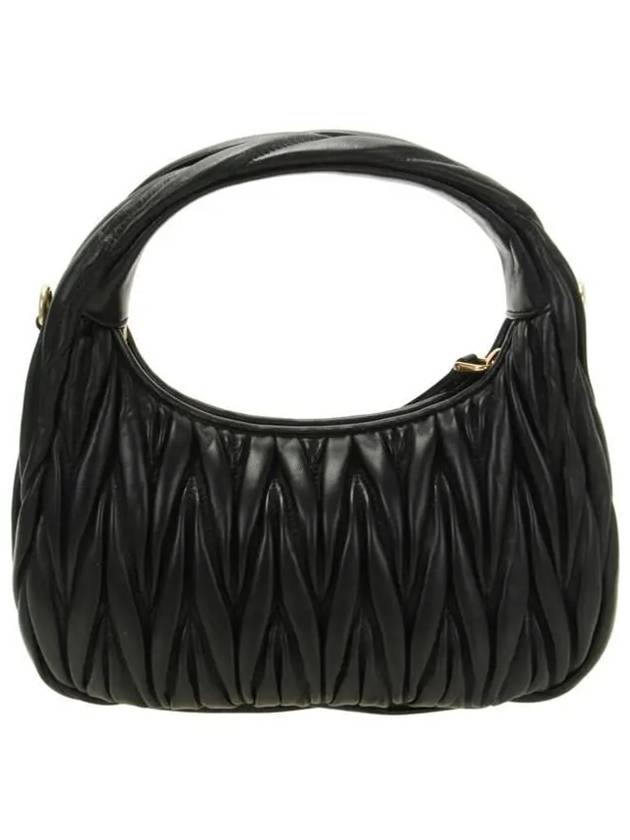 Wander Matelassé Nappa Leather Hobo Tote Bag Black - MIU MIU - BALAAN 4