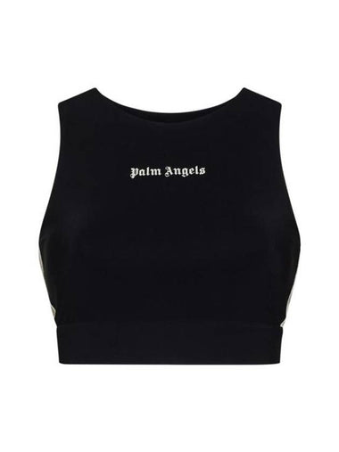 Long Sleeve T-Shirt PWVO001S24FAB002 1003 BLACK OFfwHITE - PALM ANGELS - BALAAN 1