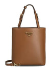 Triangle Logo Tote Bag Brown - PRADA - BALAAN 1