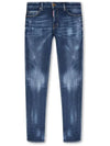 Back Logo Patch Cotton Skinny Jeans Navy - DSQUARED2 - BALAAN 3