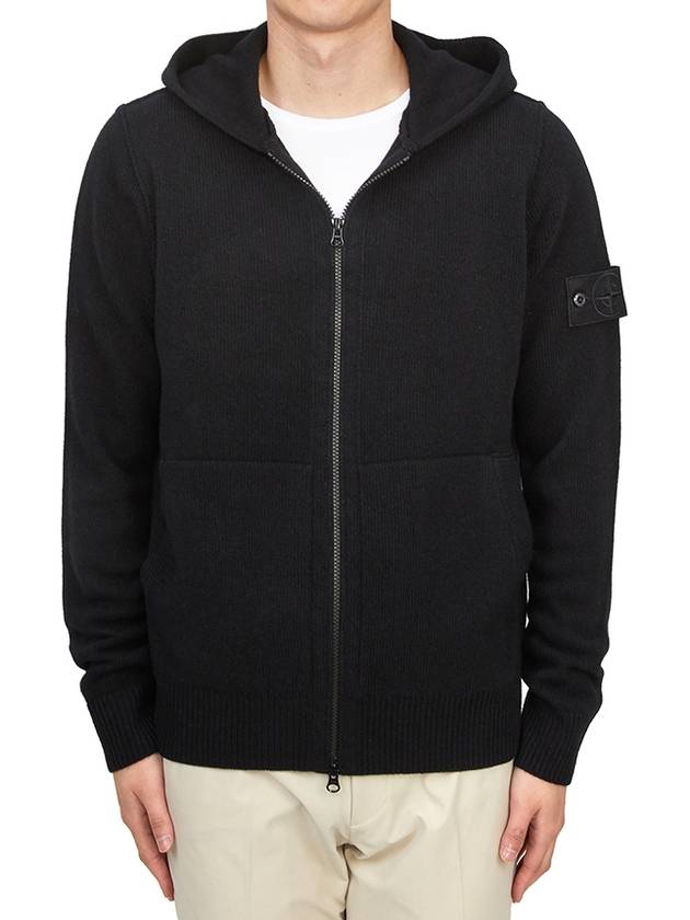 Compass Badge Zip-Up Hoodie Black - STONE ISLAND - BALAAN 3