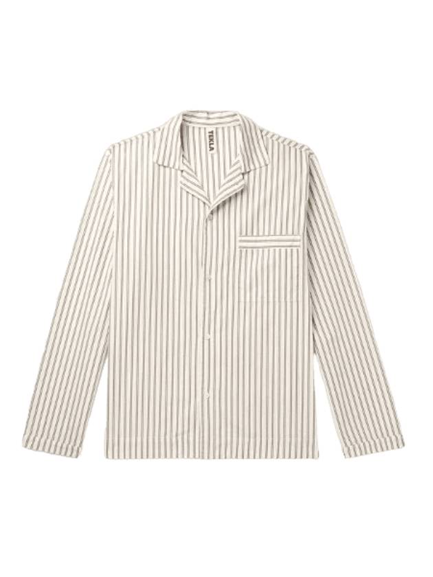 Poplin Pajamas Long Sleeve Shirt Hopper Stripe - TEKLA - 1